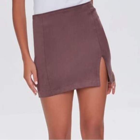 Forever 21 Dresses & Skirts - Forever 21 Brown Faux Suede Mini Skirt